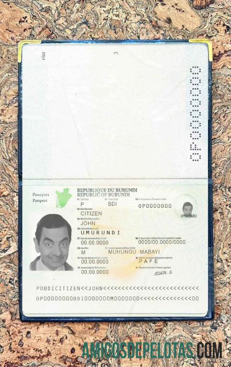 Passaporte do Burundi (2011 2019) Visual fotográfico amostra